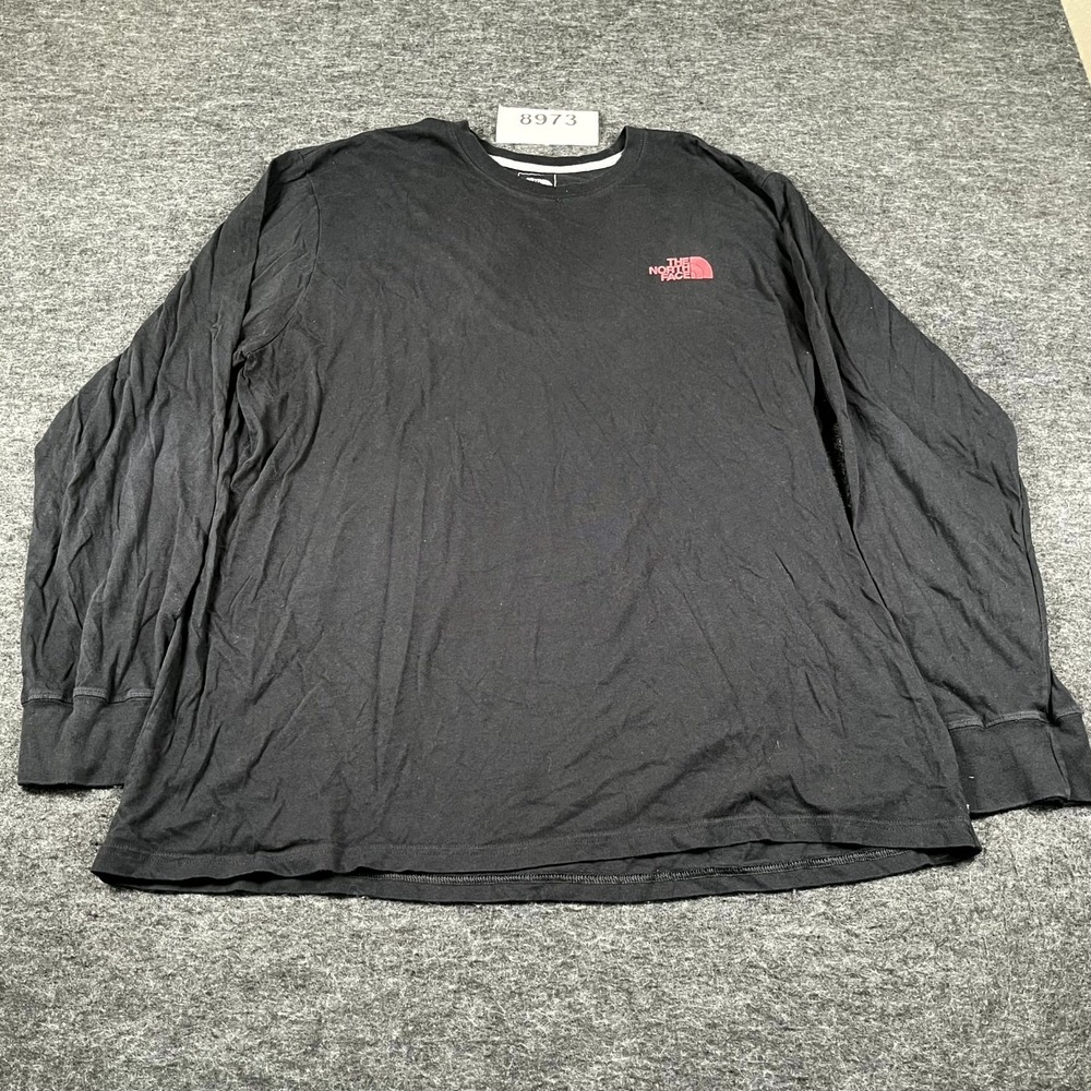 The North Face Shirt Mens 2XL Black Cotton‎ Graphic Logo Crew Neck Long Sleeve